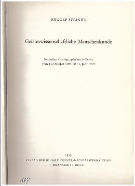 Rudolf Steiner – Geisteswissenschaftliche Menschenkunde 