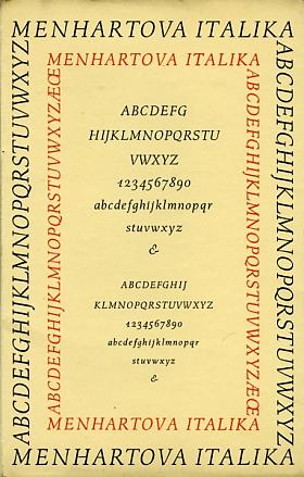 Oldřich Menhart – Menhartova Italika ve vydání The Monotype Corporation London